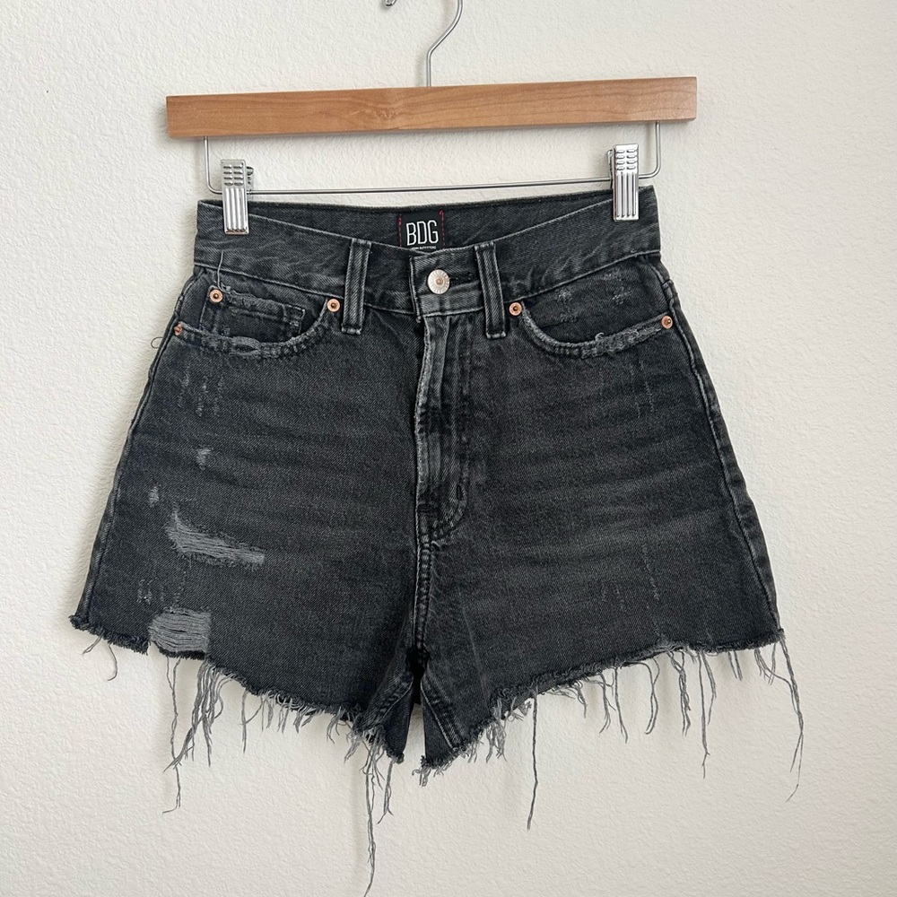 BDG A-Line High Waisted Black Jean Shorts - Size 24